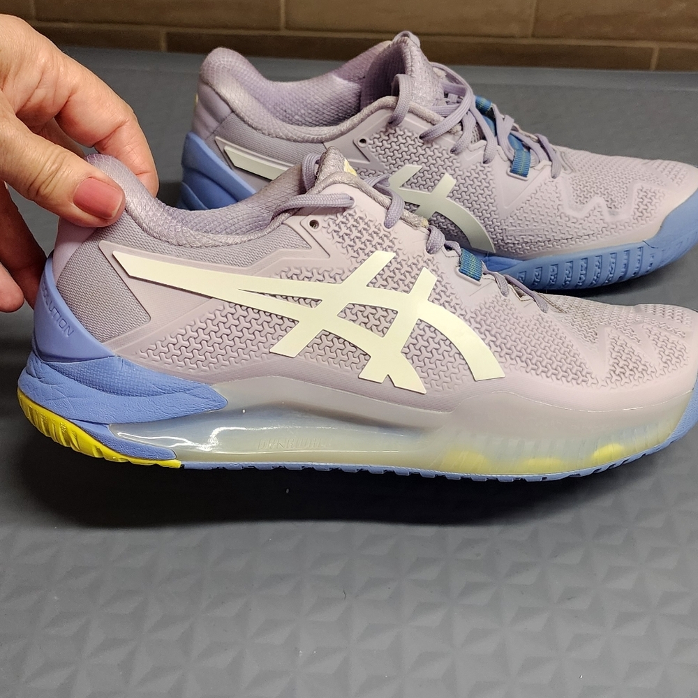 Asics Gel Resolution 8 Clay Court Shoe W sz 10 Lilac Dynawall FlyteFoam - Picture 3 of 13